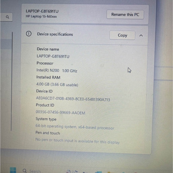 HP Laptop 15-fd0xxx - Silver